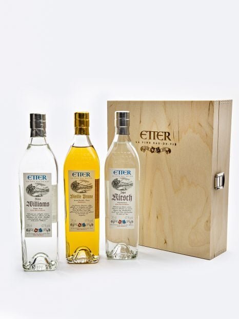 Conf. regalo in legno - Kirsch, Pear Williams, Vieille Prune